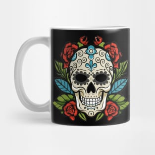 Floral Skull tattoo art Mug